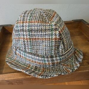 VINTAGE DONEGAL HANDWOVEN - Men's Classic Plaid Wool Hat - SIZE 7 1/4  59 - SEE!